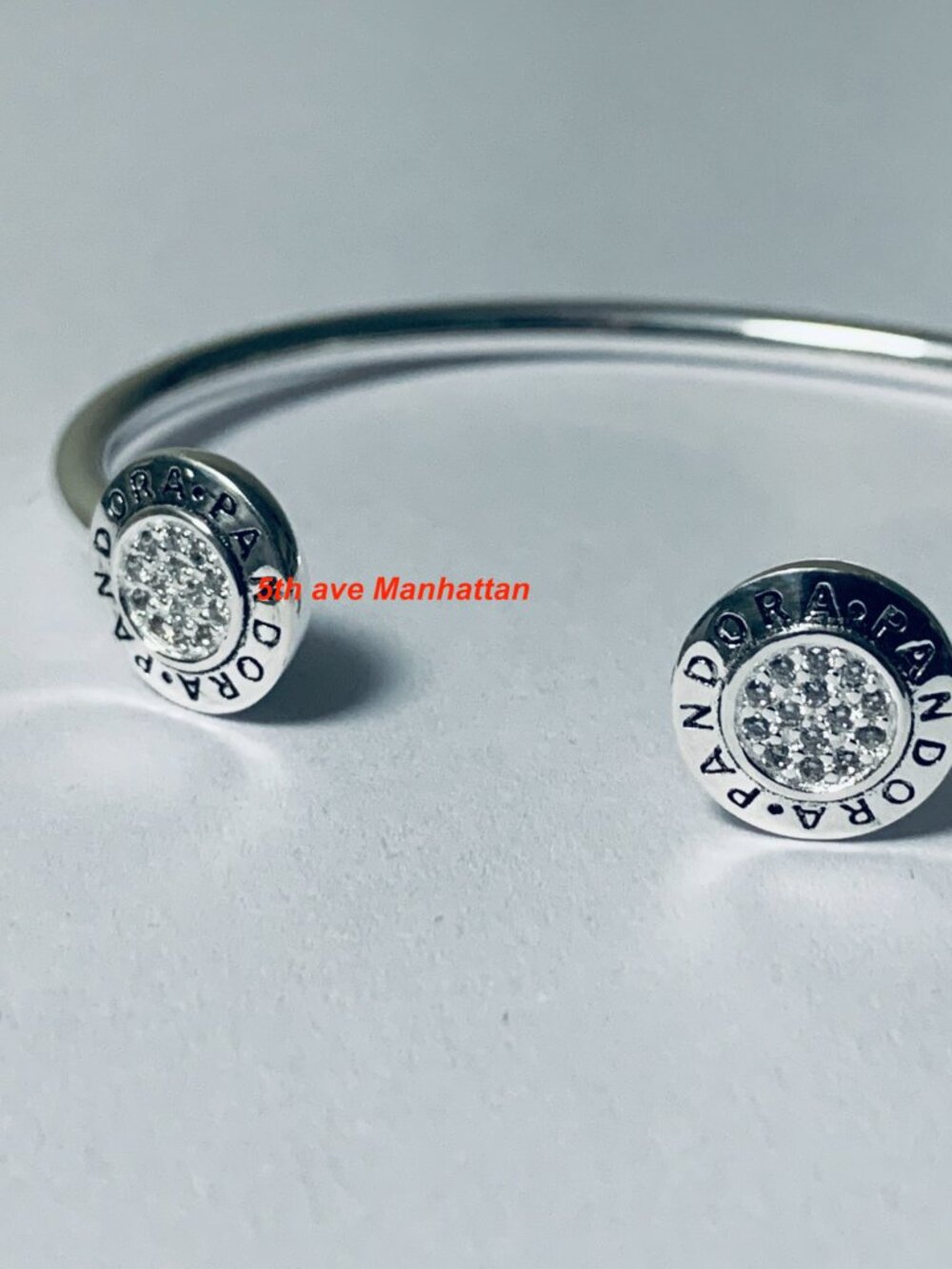 NEW authentic pandora silver open bangle bracelet - Picture 2 of 7